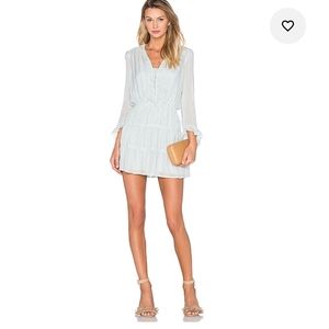 Intropia Long Sleeve V Neck Mini Dress